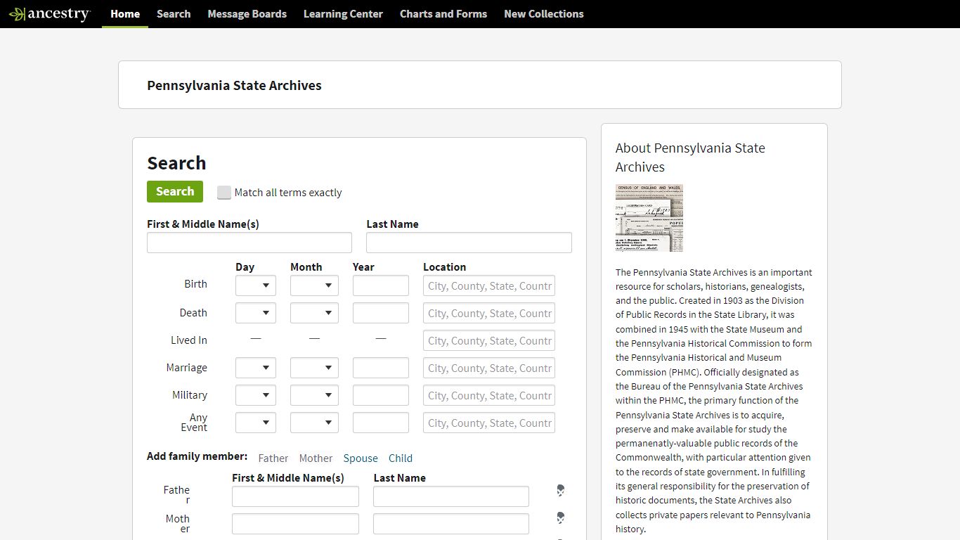 Pennsylvania State Archives - Ancestry.com